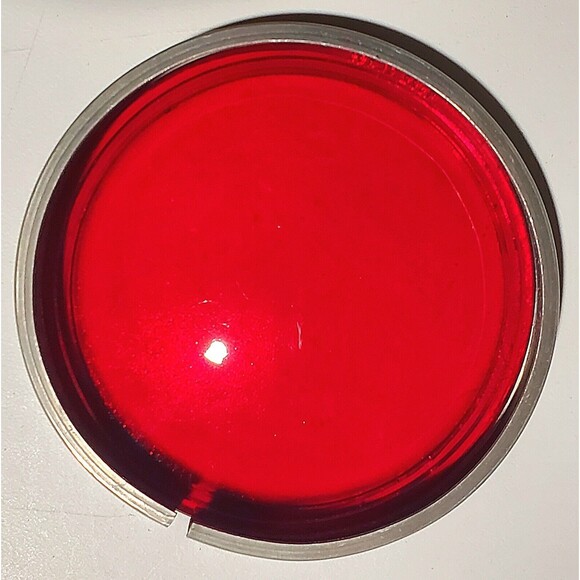 VTG LENS LOT Traffic Light Stop Signal 5" Glass Round 3 Red 1 Green 4 Piece Trim - Picture 8 of 16